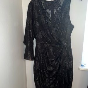 Black, one shoulder BCBG short dress
